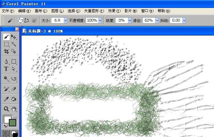 在painter里利用厚涂画笔制作图形的图文操作截图