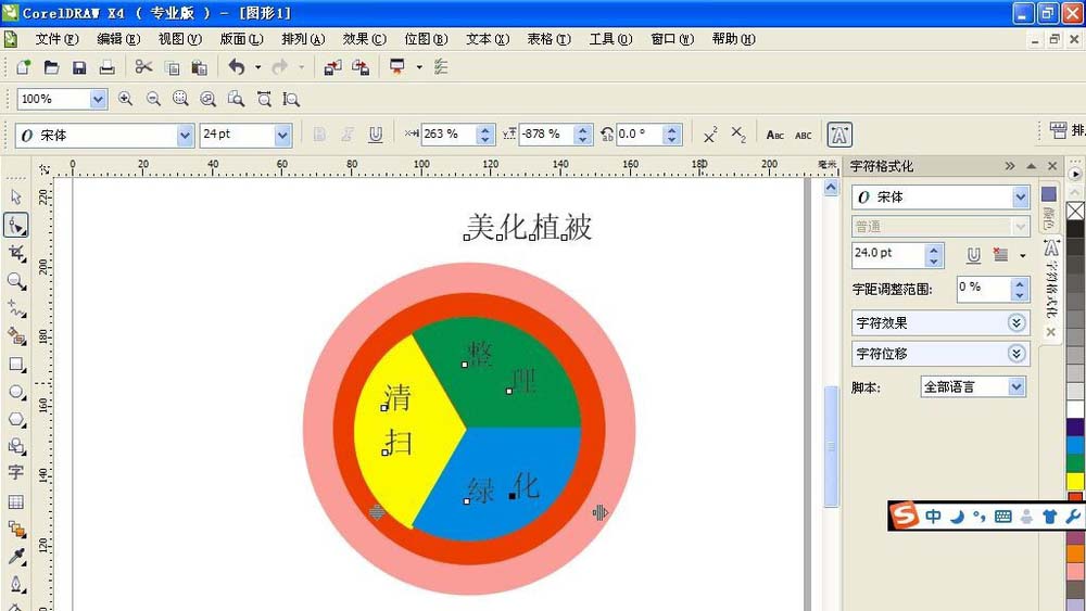 cdr打造双层饼形模型图的操作流程截图