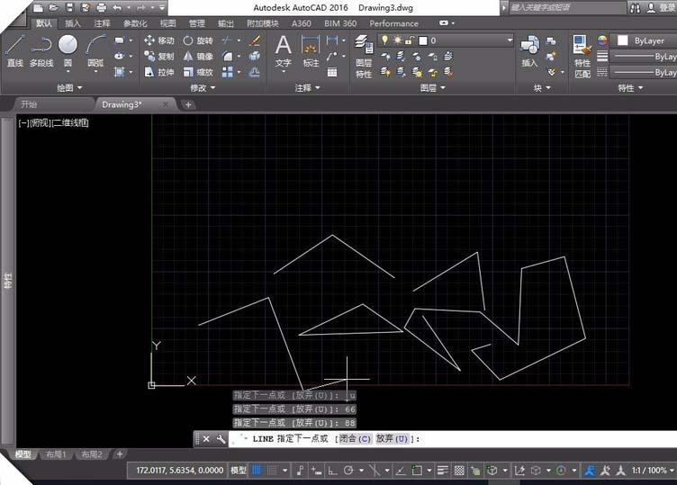 CAD使用直线工具做出图形的详细操作截图