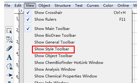 ChemDraw工具栏不见了的处理操作截图