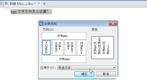 WPS设置文字方向的详细操作截图