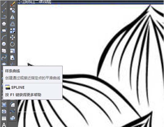 CAD使用曲线工具做出荷花图案的详细操作截图