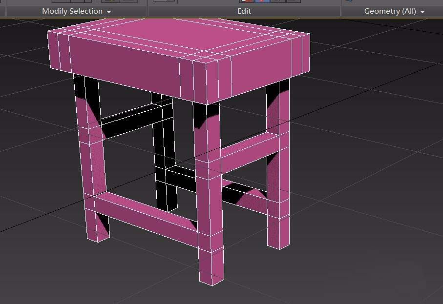 3dsmax创建四角小板凳模型的详细操作截图