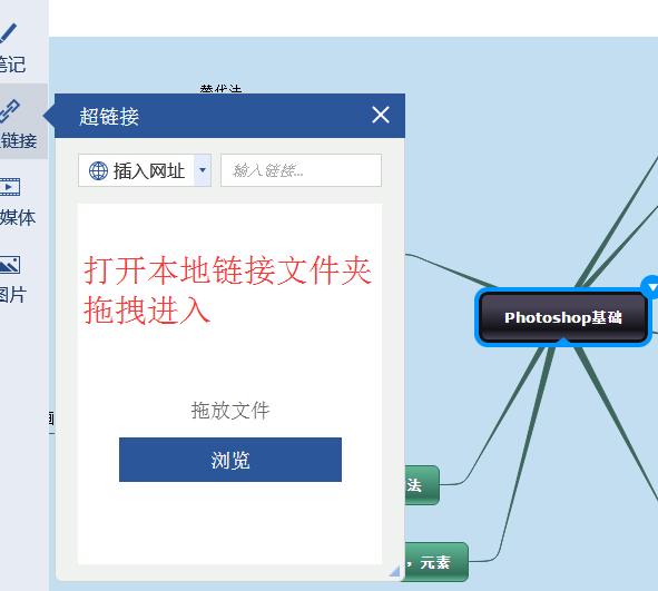 迅捷思维导图添加超链接的操作流程截图