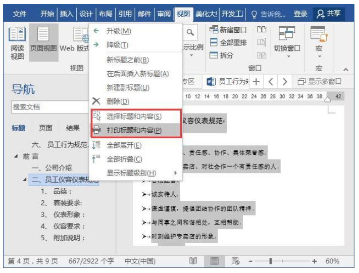 启用Word中的导航窗格工具的具体操作步骤截图