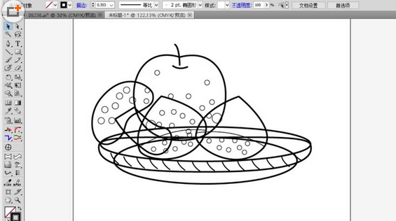 ai绘制扁平化果盘插画的操作技巧截图