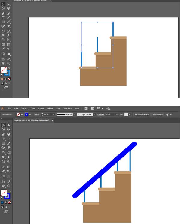 ai制作楼梯图标的具体操作截图