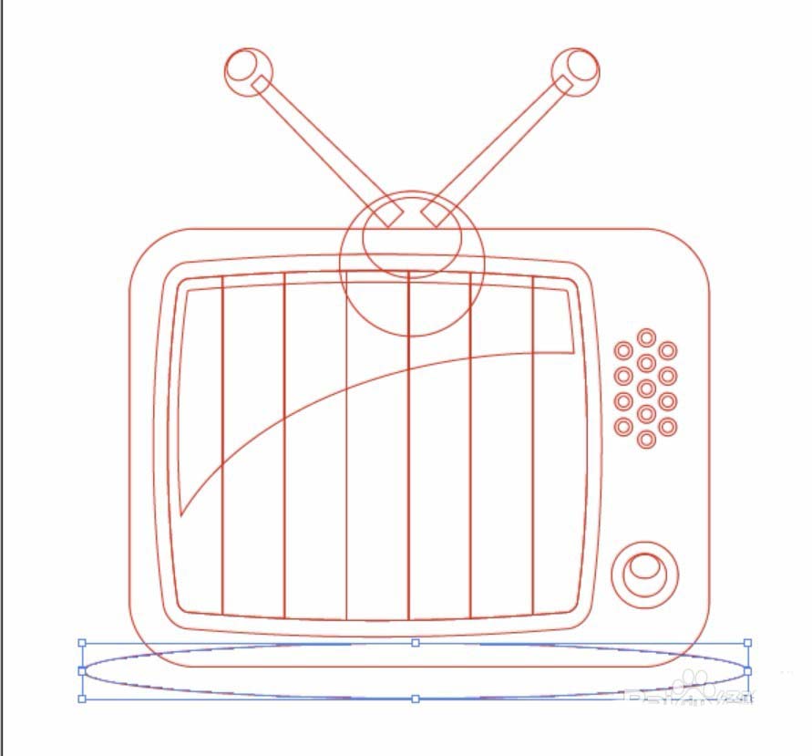 ai打造老式彩电图标的操作流程截图