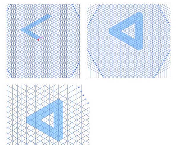 ai设计2.5D风格三角形建筑图标的详细操作流程截图