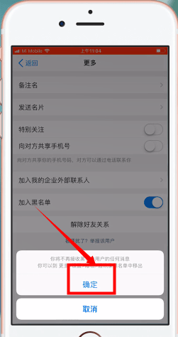 在钉钉APP中拉黑同事的详细讲解截图