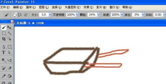 painter中碳笔绘图工具使用方法截图