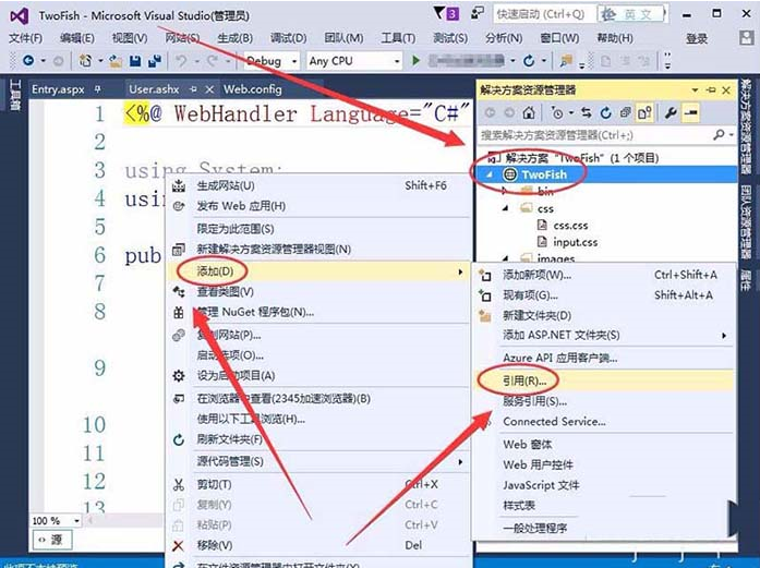 VisualStudio2015网站引用dll文件的使用教程截图