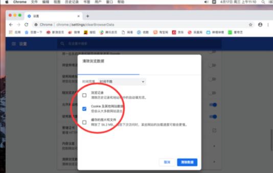 谷歌浏览器Mac版清除Cooki的操作方法截图