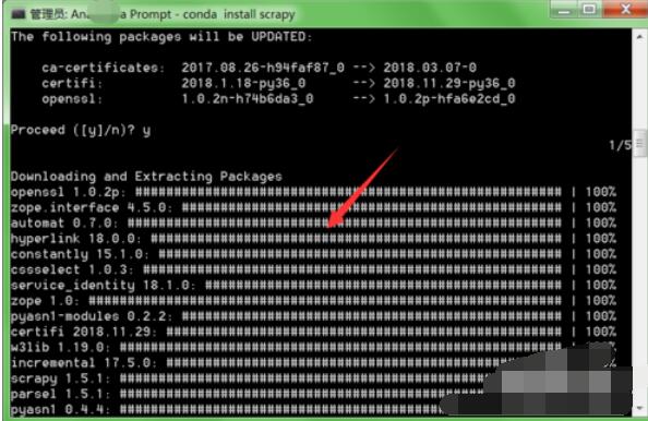 Anaconda安装Scrapy框架的具体步骤截图