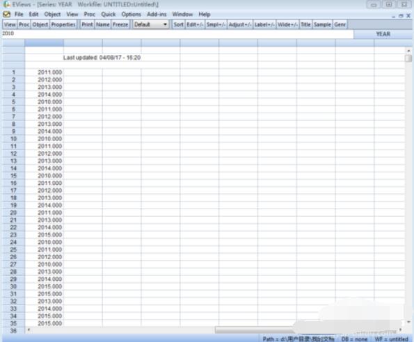 Eviews中录入非平衡面板数据的方法截图