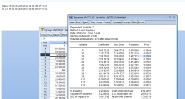 Eviews完成回归分析的具体步骤截图