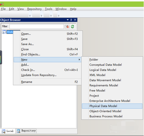 PowerDesigner新建PhysicalDataModel的操作方法截图
