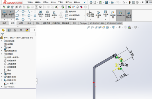 SolidWorks斜切法兰应用的操作教程截图