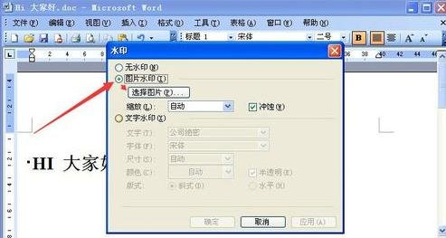 word2003中背景图片的设置方法步骤截图