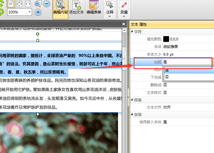 迅捷pdf编辑器给文字加粗的操作方法截图