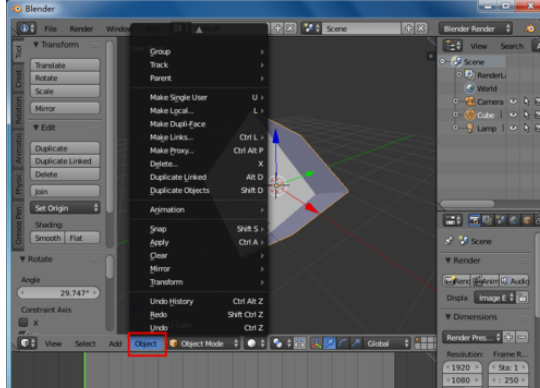 Blender中设置模型旋转的详细步骤截图