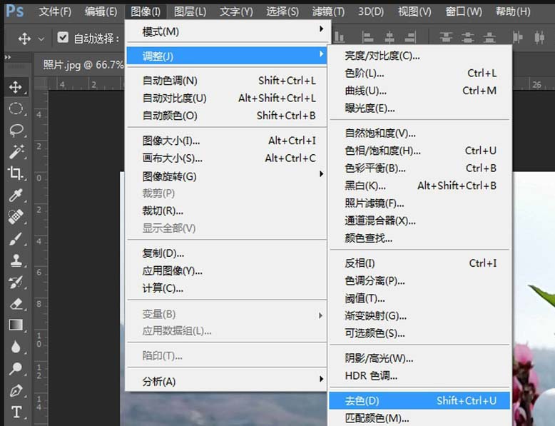 Adobe Photoshop快速制作黑白图片的操作步骤截图