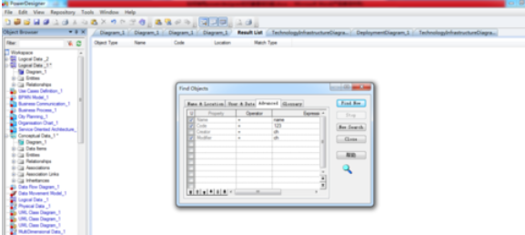 Power Designer中使用对象查询功能的简单操作教程截图