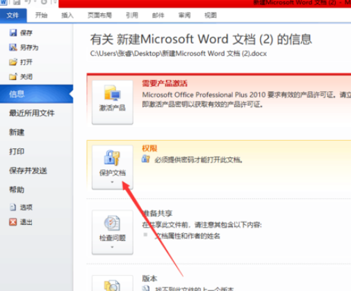 Office 2010加密文档的操作教程截图