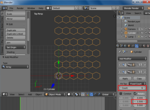 Blender中制作蜂巢网格的使用方法截图