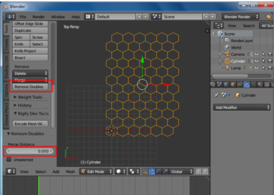 Blender中制作蜂巢网格的使用方法截图