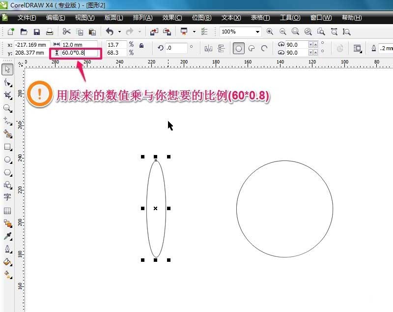 CorelDraw X4调整图形大小的操作步骤截图