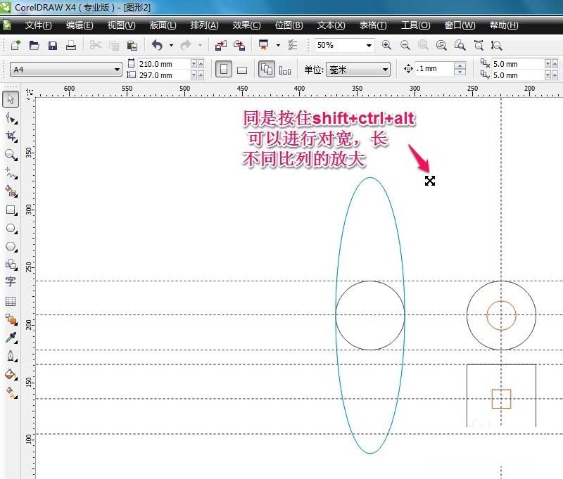 CorelDraw X4调整图形大小的操作步骤截图