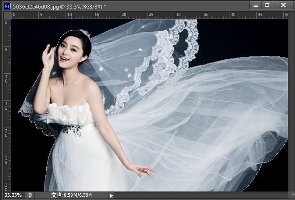 photoshop cs6利用通道快速扣取婚纱照的操作教程截图