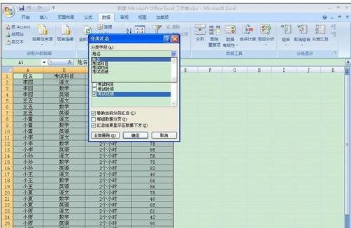 excel2007中进行分类汇总的操作使用教程截图