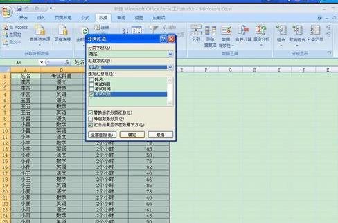 excel2007中进行分类汇总的操作使用教程截图