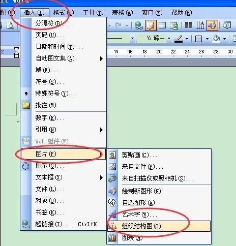 word2003设计出组织结构图的方法步骤截图