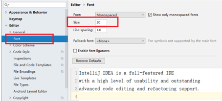 intellij idea调整代码字体大小的操作步骤截图