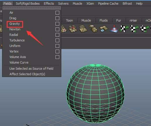 maya给球体增添重力场动画效果的操作方法截图