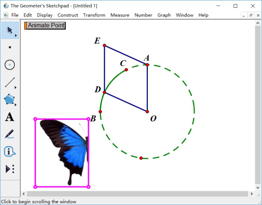 几何画板做出蝴蝶动画的详细过程截图