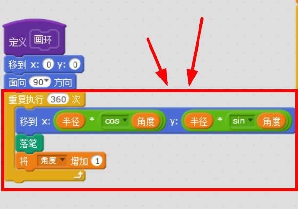 Scratch绘制彩色同心圆的操作流程截图