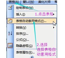 word2003表格中自动套用格式的设置方法介绍截图