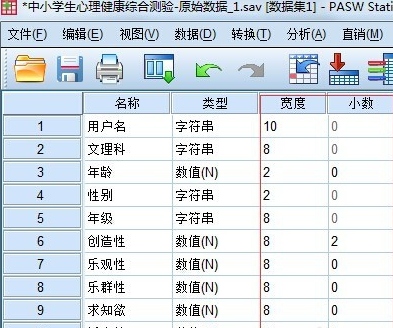 SPSS定义变量的操作步骤截图