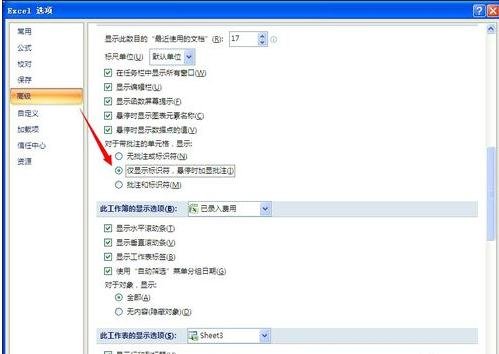 excel2007不显示批注的解决技巧截图