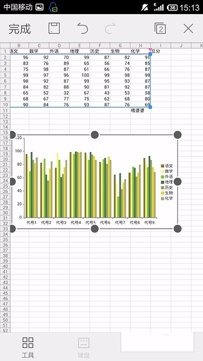 WPS Office APP表格插入图表的方法截图