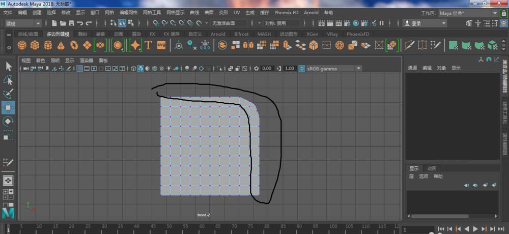 maya软件提取多边形曲线的方法步骤截图