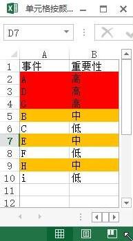 excel2013中设置按颜色排序的详细方法截图