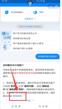 支付宝花呗被冻结了的处理操作步骤截图