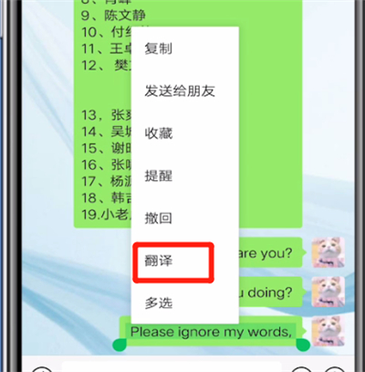 微信打开翻译功能的教程步骤截图