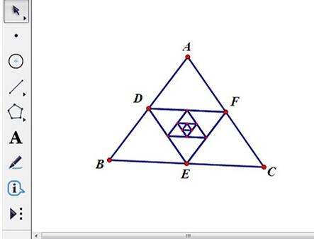 几何画板使用迭代构造三角形内接中点三角形的方法步骤截图