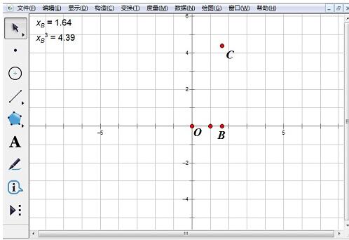 几何画板使用绘制点方法绘制函数y=x^3图像的操作方法截图